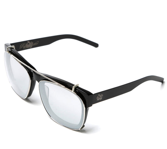Silver Clip-on Black frame